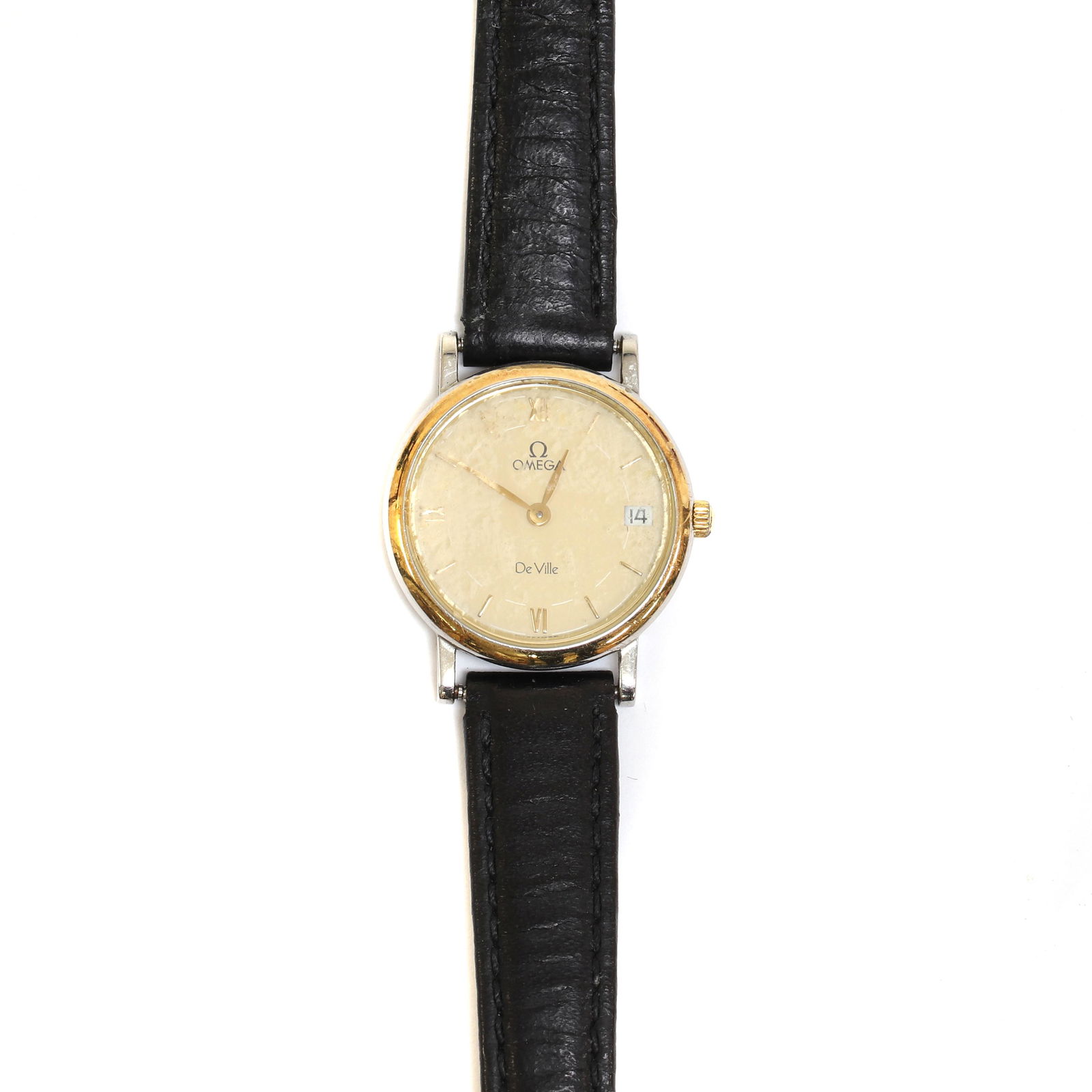 A ladies' gold plated Omega 'De Ville' quartz strap watch, (1 of 2)