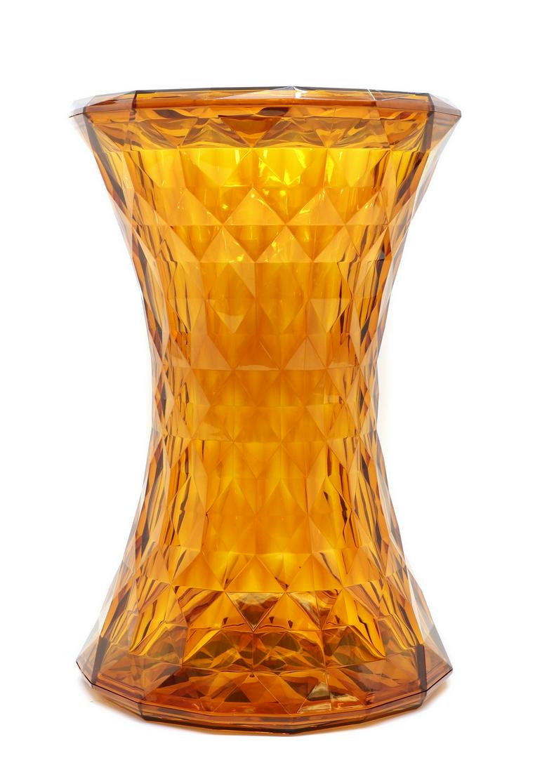 A Kartell ‘Stone’ stool,: A Kartell ‘Stone’ stool, A Kartell ‘Stone’ stool, designed by Marcel Wanders, polycarbonate, of waisted form with moulded geometric decoration, impressed with makers mark to th