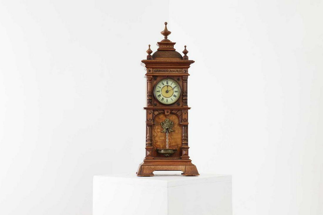 An oak waterfall clock, (1 of 5)