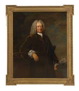Attributed to George Knapton (1698-1778): Attributed to George Knapton (1698-1778) Attributed to George Knapton (1698-1778) Portrait of Admiral Sir John Norris (c.1660-1749), three-quarter-length, in a brown coat, with tricorn hat under his l