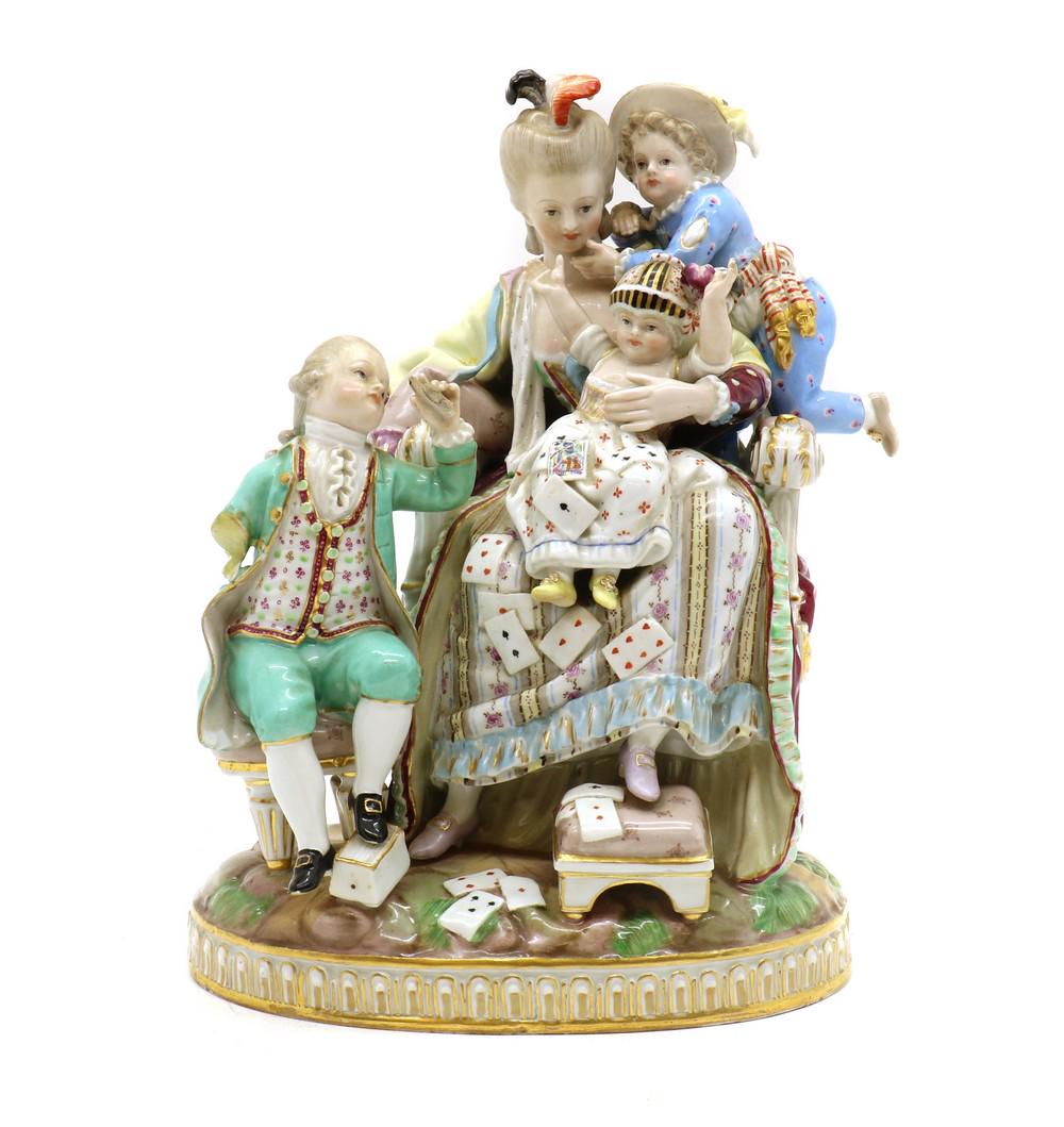 A Meissen figural group of 'The Good Mother', (1 of 3)