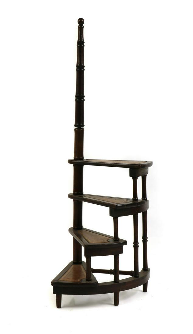 A set mahogany library steps (1 of 3)