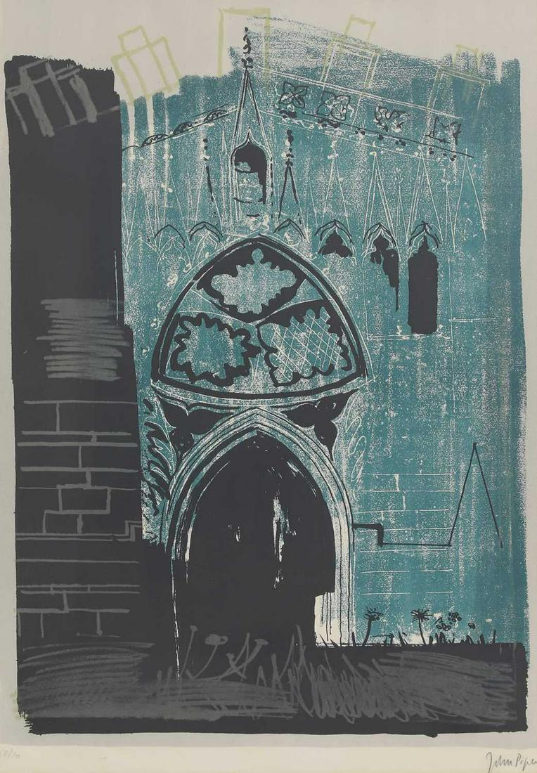 John Piper CH (1903-1992): John Piper CH (1903-1992) ▴ John Piper CH (1903-1992) 'Gaddesby, Leicestershire: Medieval Stonework' (Levinson 123) lithograph in colours, 1964, signed 'John Piper' in pencil l.r., and numbered