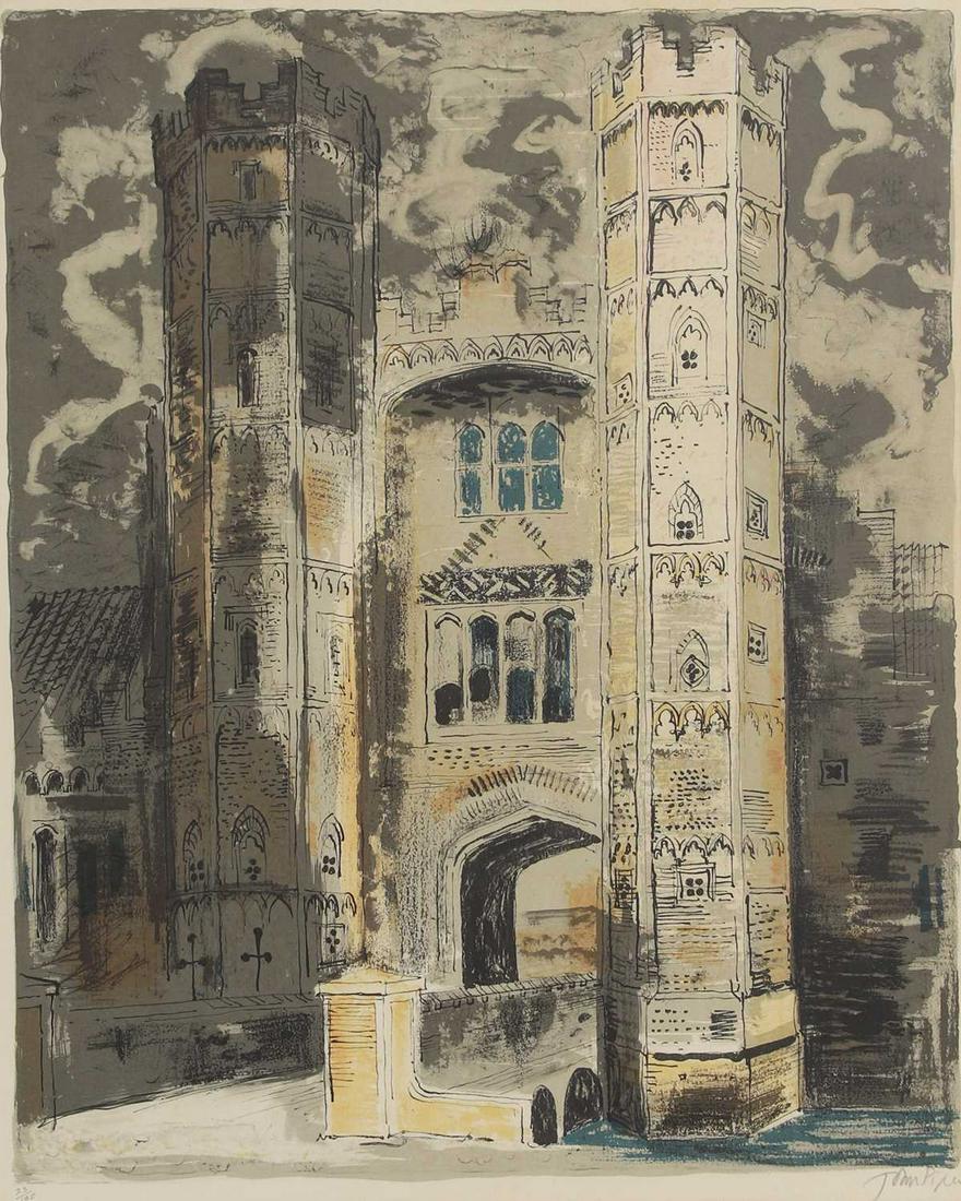 John Piper CH (1903-1992): John Piper CH (1903-1992) ▴ John Piper CH (1903-1992) 'Oxburgh Hall' (Levinson 266) lithograph in colours, 1977, signed 'John Piper' in pencil l.r., numbered '23/120' with Christie's Contemporar