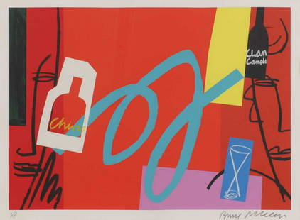 Bruce McLean (b.1944): Bruce McLean (b.1944) ▴ Bruce McLean (b.1944) 'Chivas Rivas' screenprint in colours, artist's proof, signed 'Bruce Mclean' in pencil, l.r., inscribed 'AP' l.l. image 45 x 60.5cm Condition Report