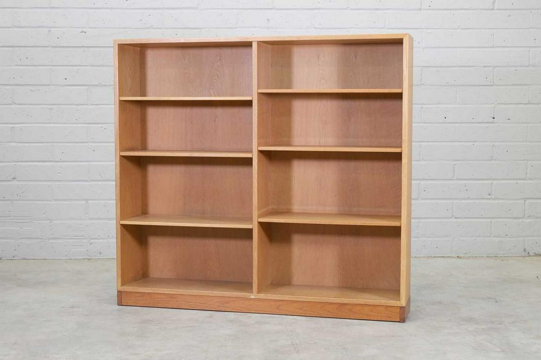 A Danish 'Øresund' open bookcase,: A Danish 'Øresund' open bookcase, A Danish 'Øresund' open bookcase, designed in 1955 by Børge Mogensen, and manufactured by Karl Andersson Møbelfabrik, in two sections, each with a