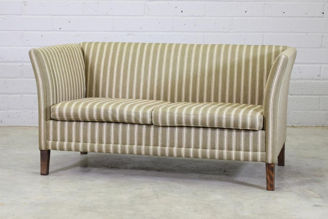 A Danish upholstered settee, (1 of 3)