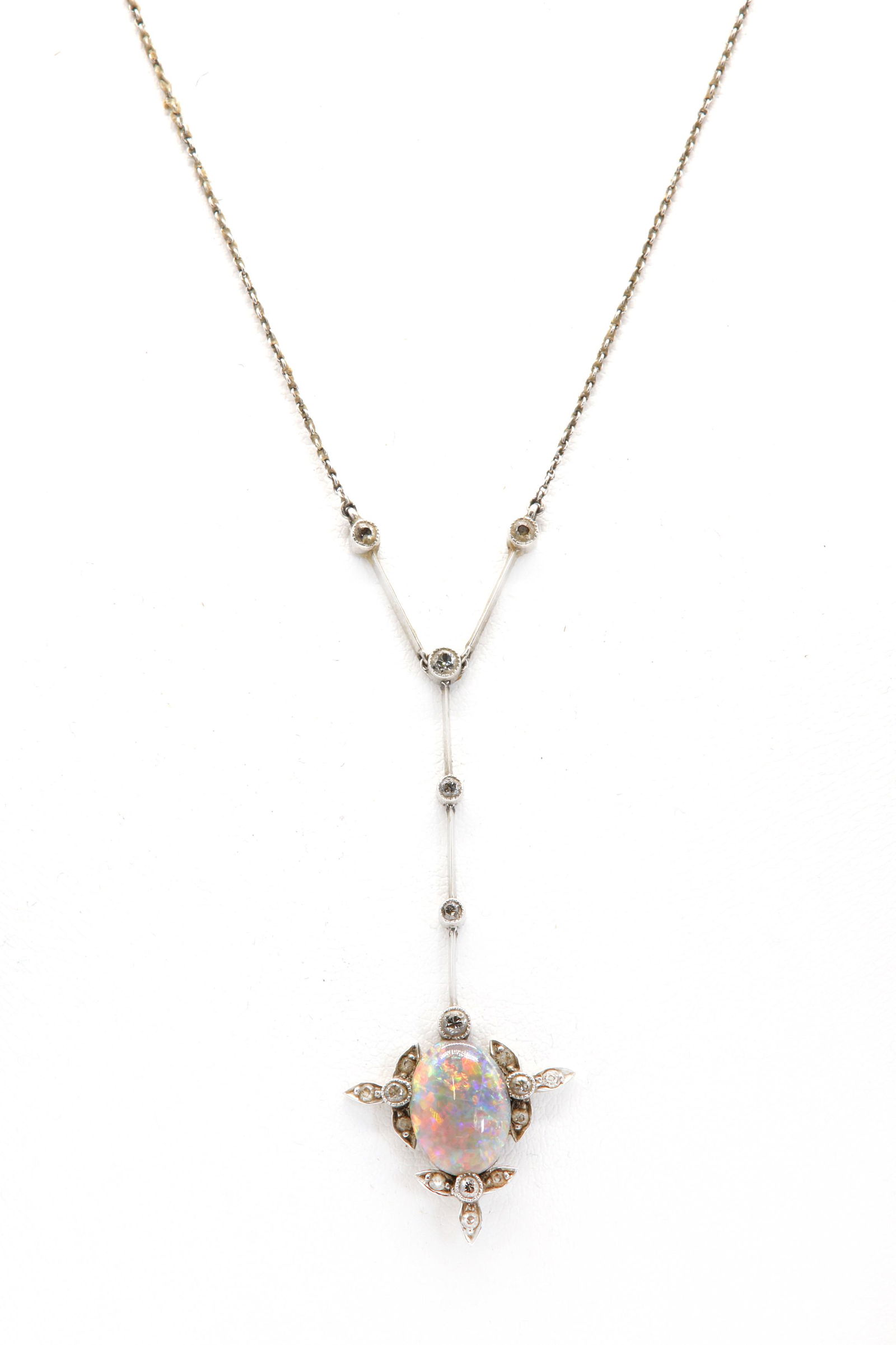 An Edna May opal and diamond pendant, c.1915, (1 of 3)