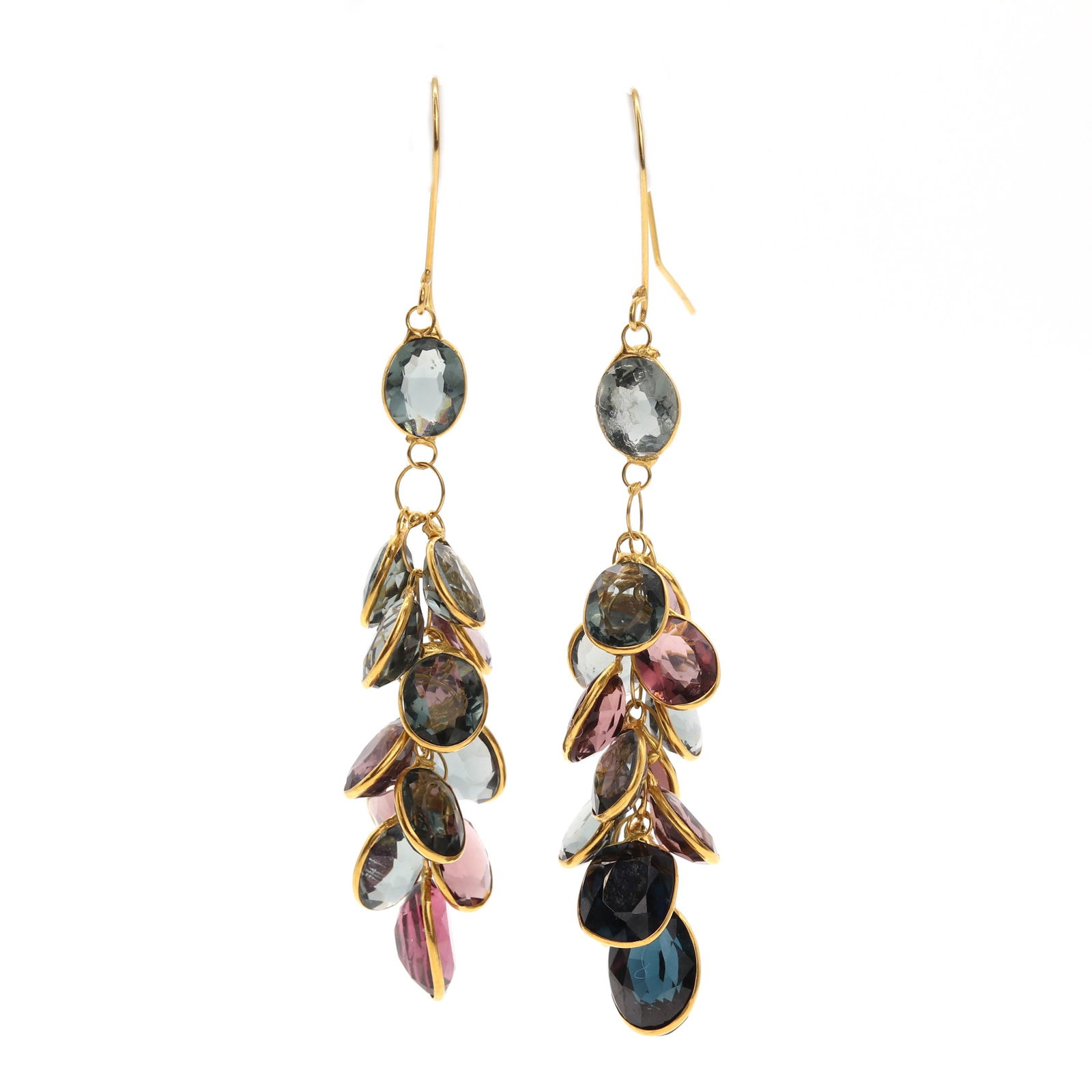 A pair of gold spinel drop earrings, (1 of 1)