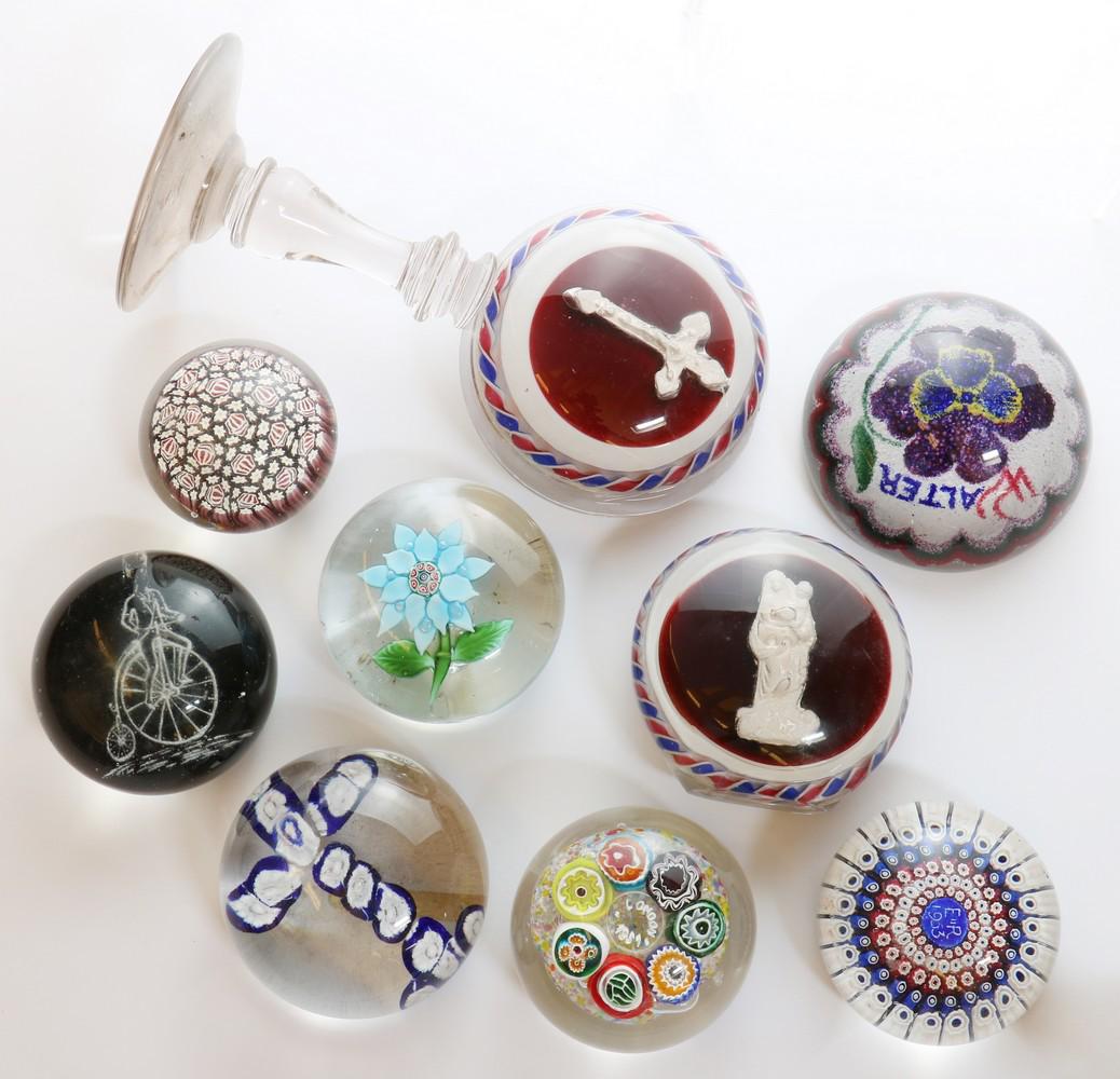 A group of glass paperweights, (1 of 3)
