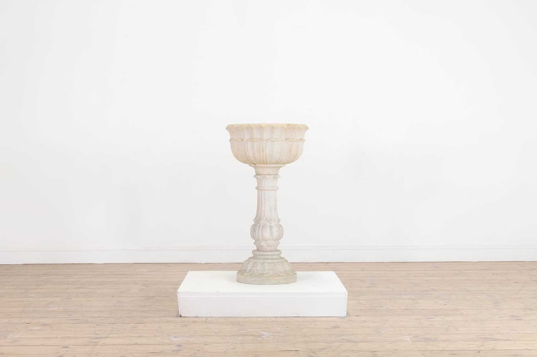 A Moghul-style white marble pedestal urn, (1 of 5)