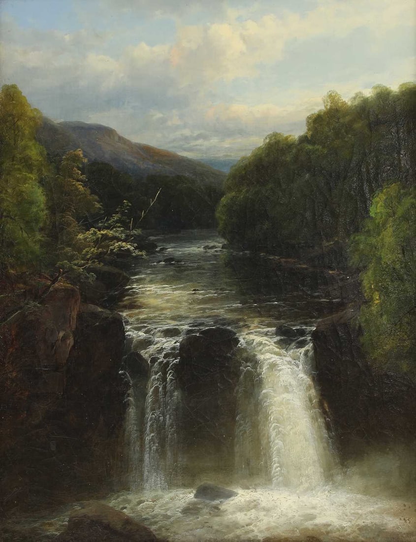 John Brandon Smith (1848-1884): John Brandon Smith (1848-1884) John Brandon Smith (1848-1884) 'A Yorkshire Stream' oil on canvas 46 x 36cm Condition Report: overall: 59 x 49cm Craquelure with minor rubbing to the top edge and light 