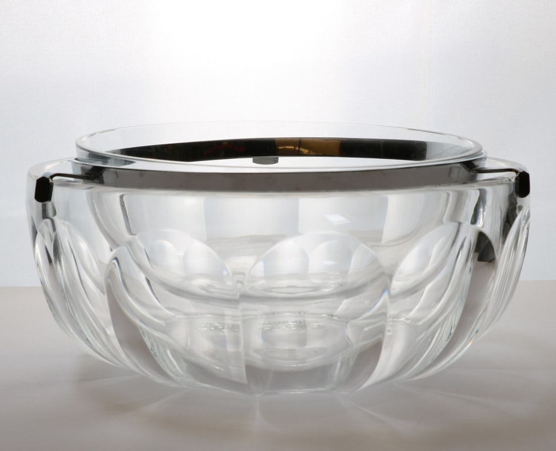 A Baccarat 'Harcourt' clear glass caviar dish, (1 of 4)