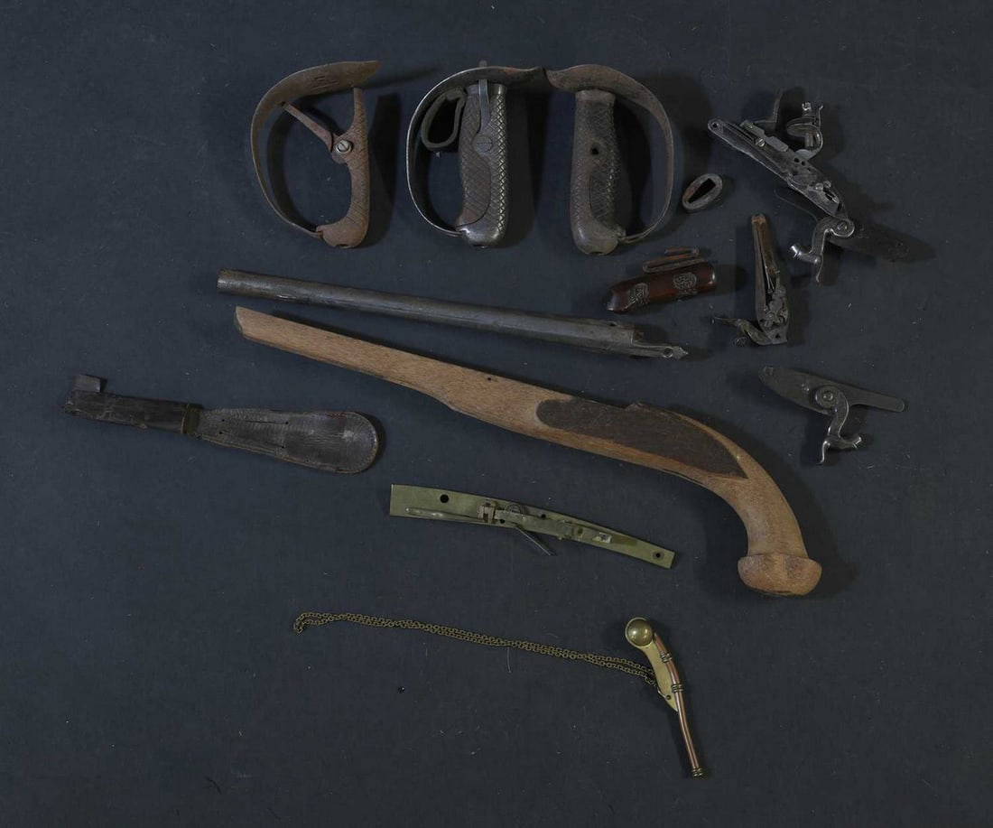 A Collection Of Percussion And Flintlock Components, Auction