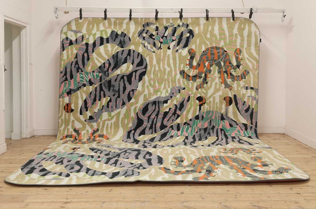 An 'Octocorallia' rug,: An 'Octocorallia' rug, An 'Octocorallia' rug, designed by Kustaa Saksi for Moooi, the pile with an abstract design of sea creatures, labelled to the underneath, 400 x 310cm