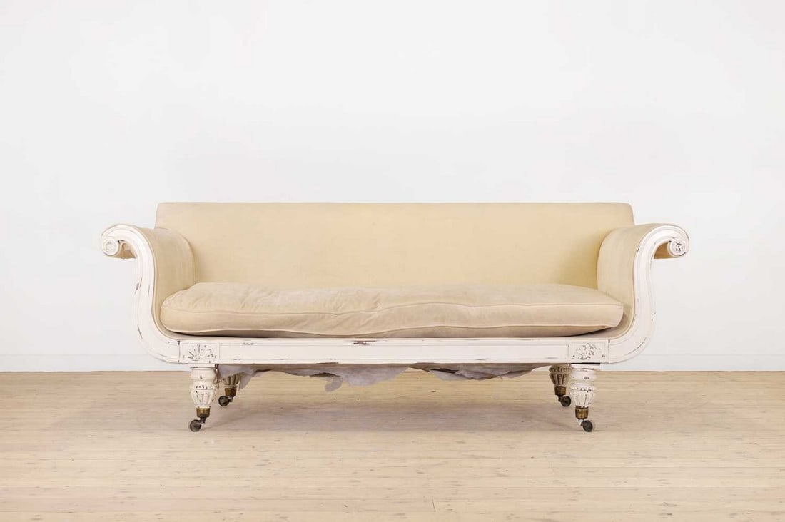 A Regency-style painted settee, (1 of 5)