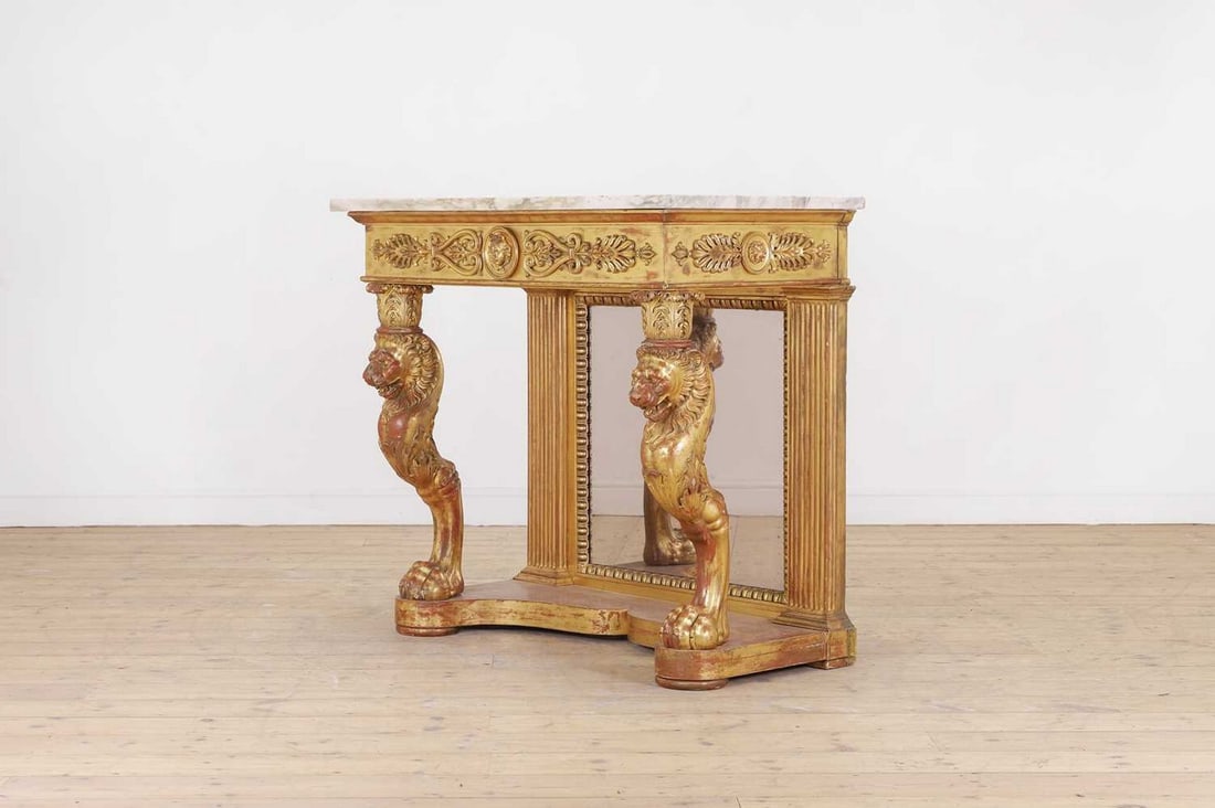A giltwood console table, (1 of 14)