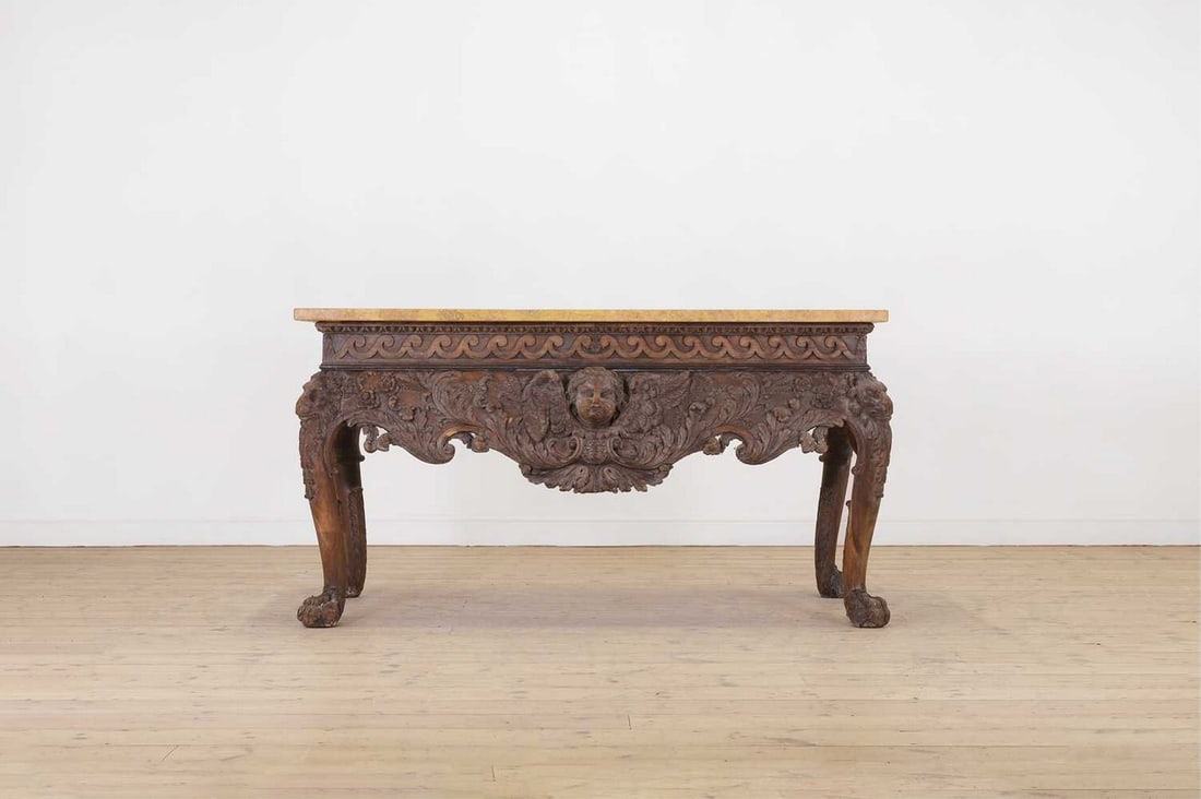 A George II-style carved pine pier table, (1 of 11)