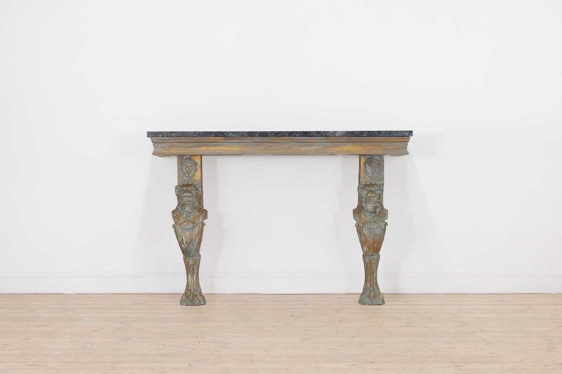 A painted wooden console table, (1 of 1)