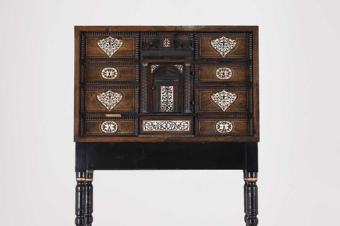 A rosewood and ivory-inlaid cabinet, (1 of 7)
