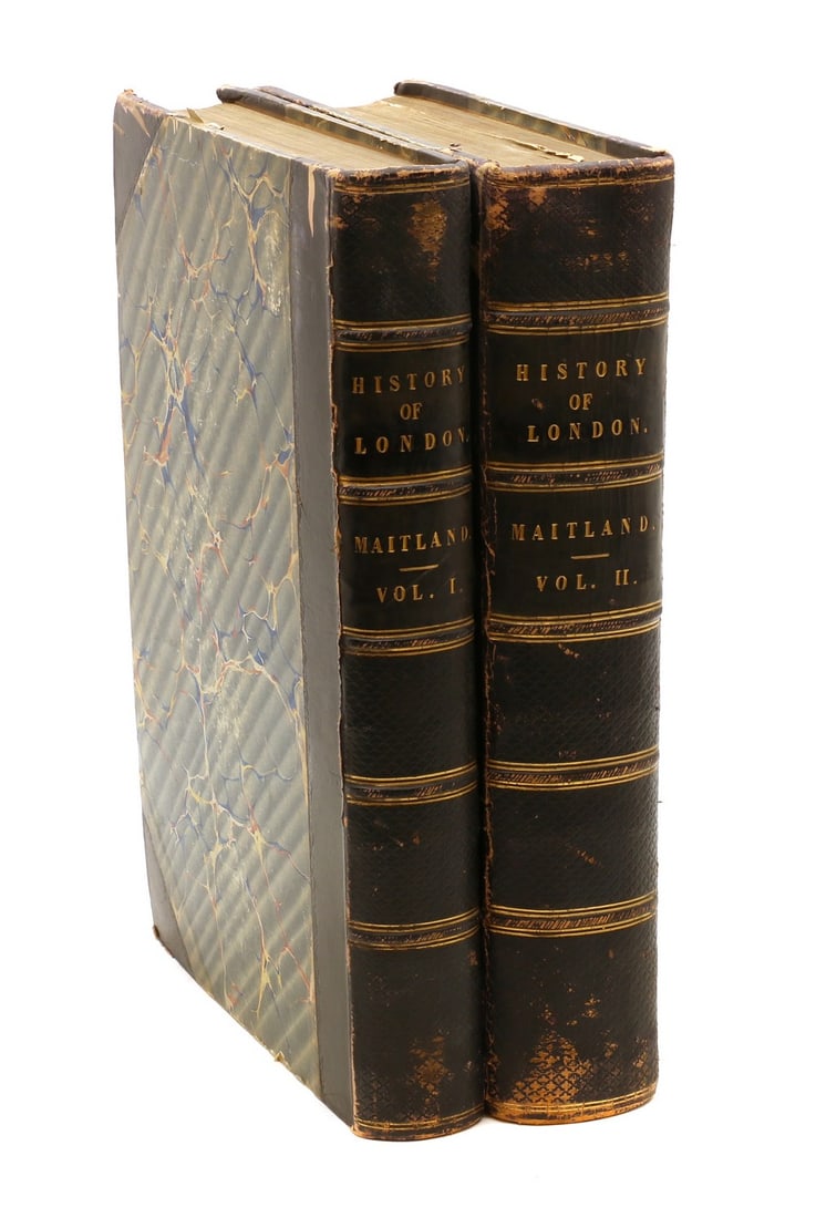 The History of London: The History of London The History of London MAITLAND, William: from its Foundation to the Present Time, Plus a continuation. Complete in two volumes. T Osborne & J Shipton, 1756. Folio, PP: V1- (x) in