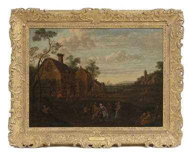 Follower of Joost Cornelisz Droochsloot: Follower of Joost Cornelisz Droochsloot Follower of Joost Cornelisz Droochsloot A village fete with peasants merrymaking oil on canvas 58 x 77cm Provenance: Maurice 'Dick' Turpin, Barons Keep, London