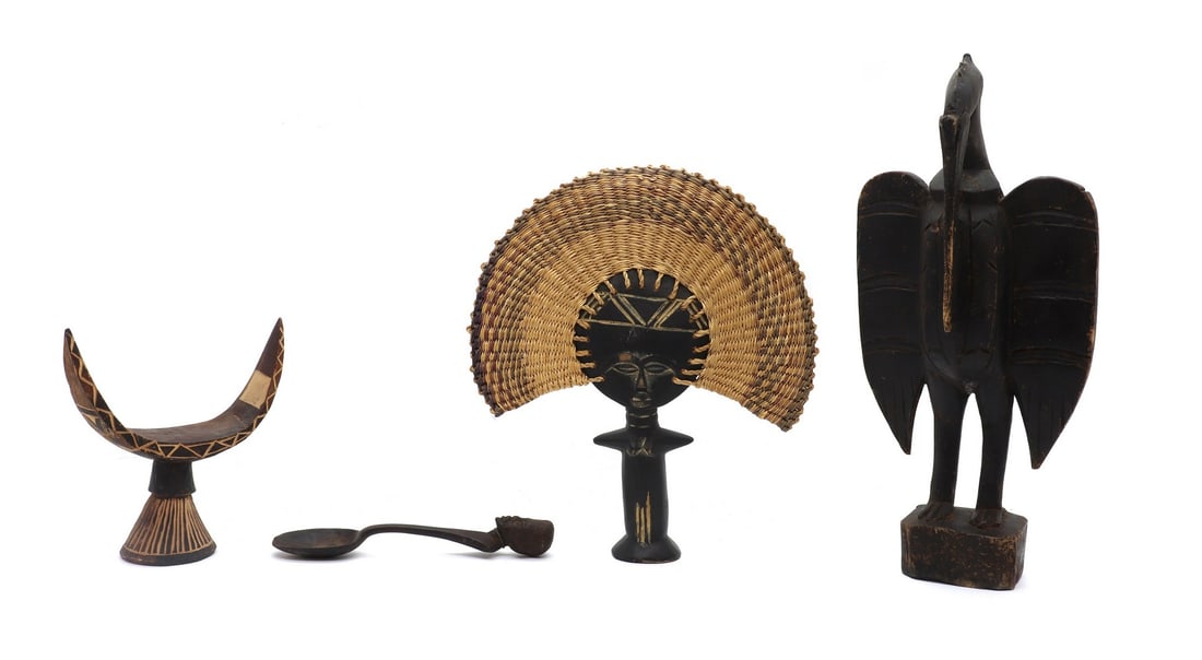 A group of carved African items (1 of 3)