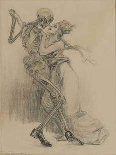 ▴ Louis Raemaekers (Dutch, 1869-1956): ▴ Louis Raemaekers (Dutch, 1869-1956) 'The German Tango (From East to West and West to East I Dance with Thee)' c.1916, signed 'Louis Raemaekers' l.l., charcoal over watercolour 46 x 34cm Proven