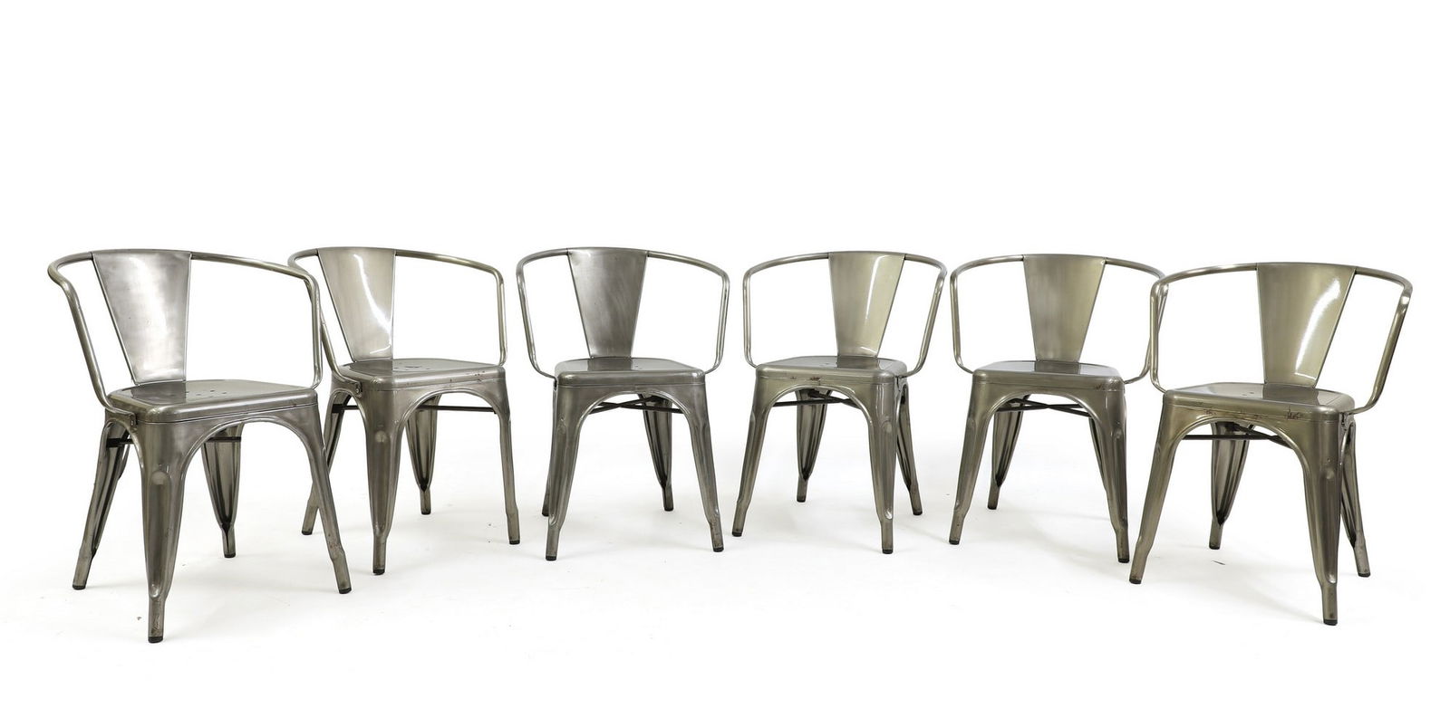 A set of six metal cafe chairs (1 of 5)