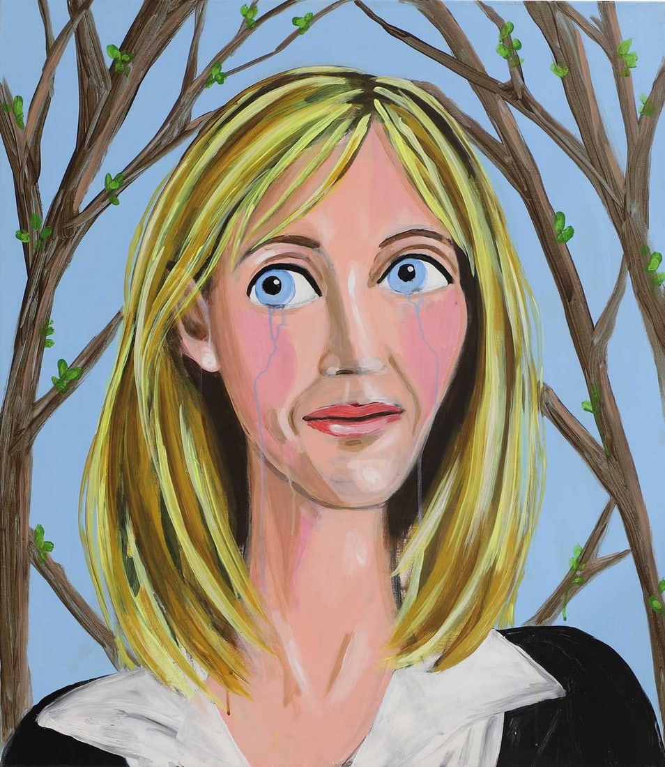▲ Stella Vine (b.1969): ▲ Stella Vine (b.1969) 'J K Rowling' signed, inscribed with title, and dated '2008' verso, acrylic on canvas 81 x 71cm, unframed This work was commissioned by the vendor. Condition Report: In go
