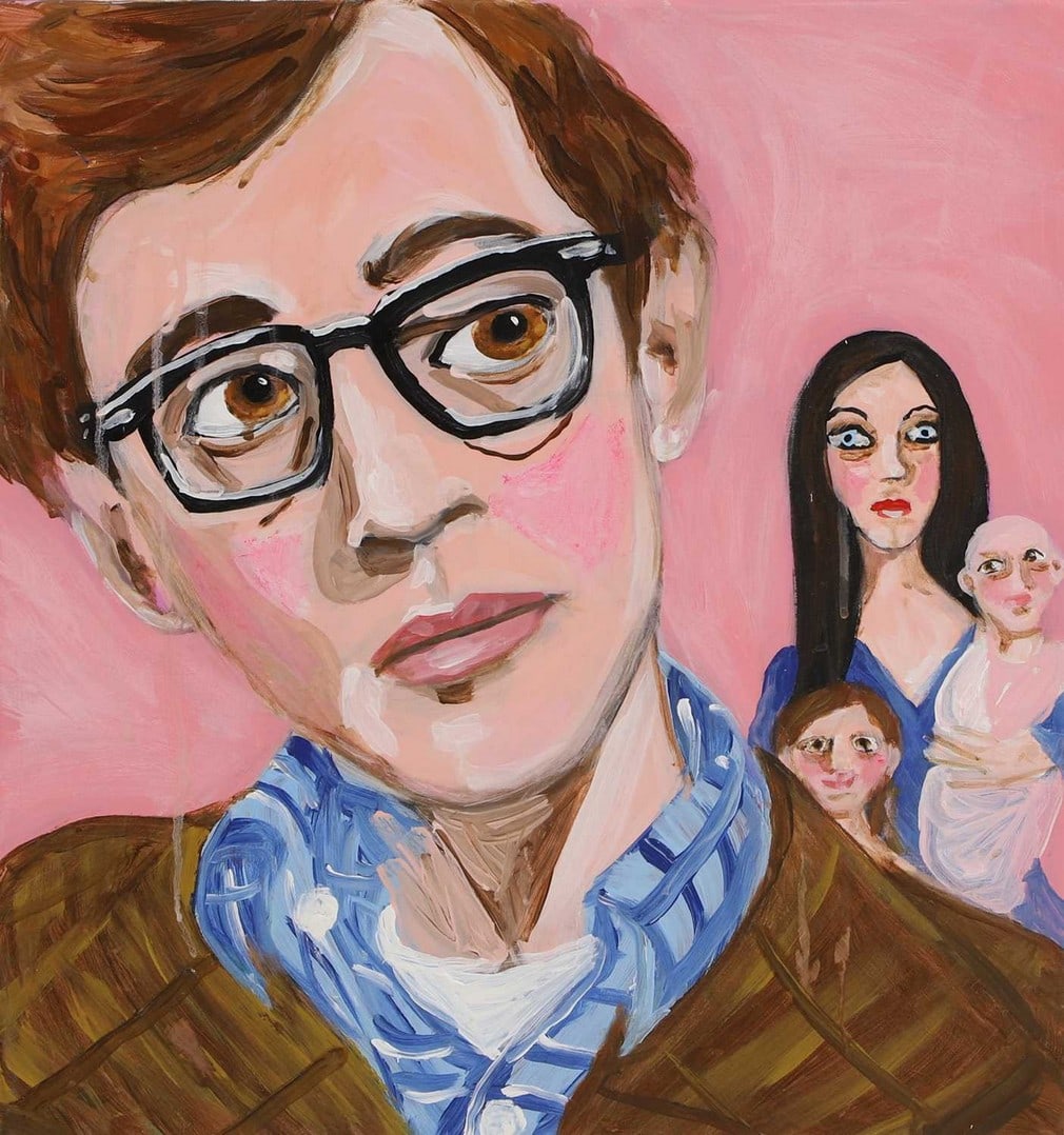 ▲ Stella Vine (b.1969): ▲ Stella Vine (b.1969) 'Woody' signed, inscribed and dated ''Woody' commission for Harpers Bazzar [sic] magazine/Stella Vine 2008' verso, acrylic on canvas 45.5 x 40.5cm, unframed Condition Repo