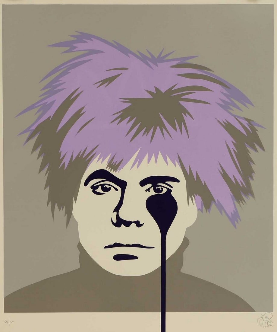 ▲ Pure Evil (b.1968): ▲ Pure Evil (b.1968) 'Andy Warhol's Nightmare' screenprint in colours, 2014, signed 'PURE EVIL' in pencil l.r. and numbered '54/100' sheet 85 x 70cm, unframed Condition Report: A little fading a