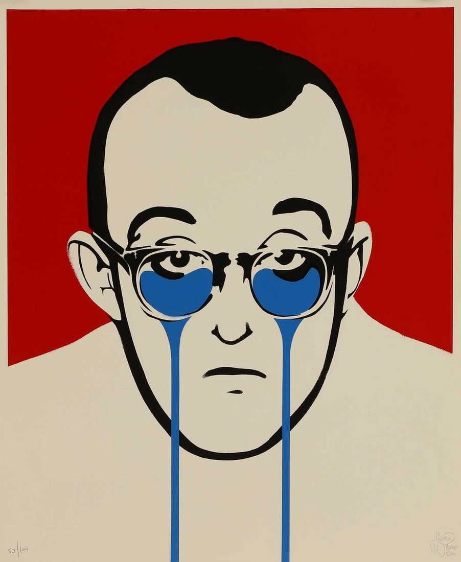 ▲ Pure Evil (b.1968): ▲ Pure Evil (b.1968) 'Keith Haring's Nightmare' screenprint in colours, 2014, signed 'PURE EVIL' in pencil l.r. and numbered '53/100' sheet 85 x 70cm, unframed Condition Report: The top left cor
