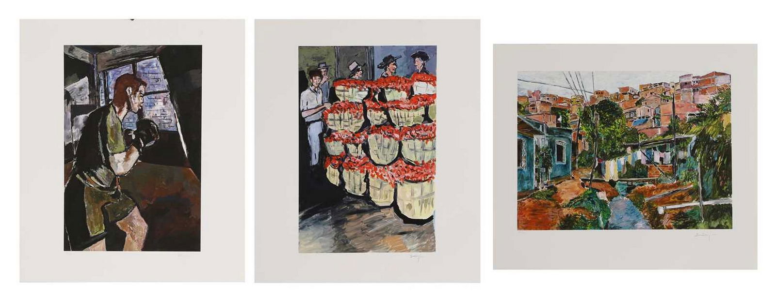 Bob Dylan (American, b.1941): Bob Dylan (American, b.1941) 'The Brazil Series' Portfolio: 'Boxing Gym'; Ranchers; 'Favela Villa Broncos' a set of three giclée prints in colours, 2015, each signed 'Bob Dylan' in pencil l.r., a