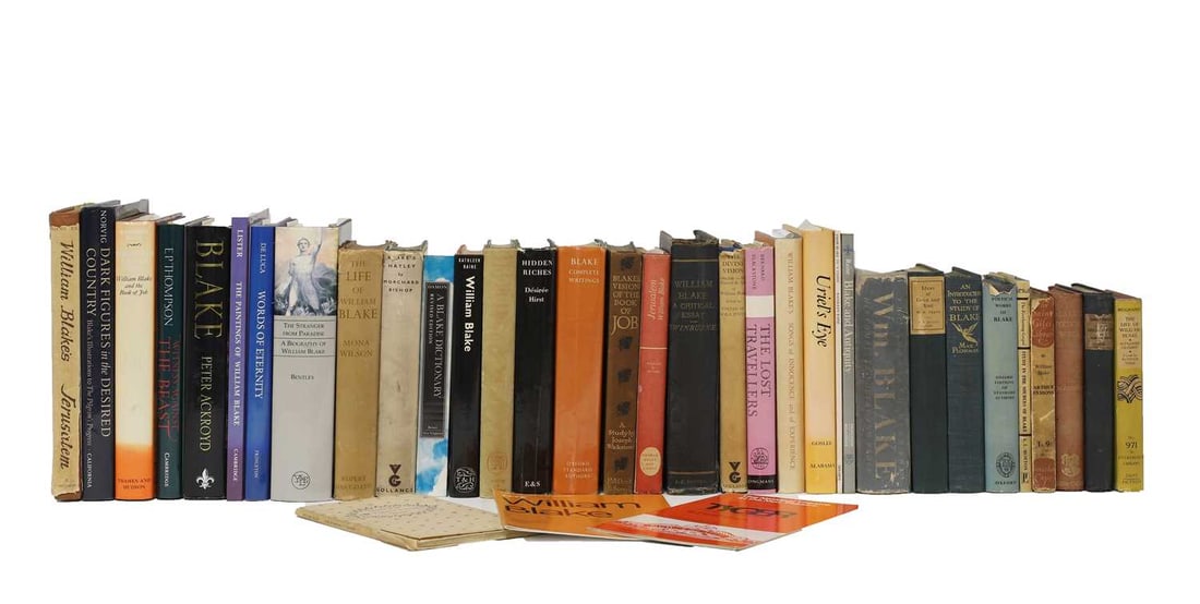 By and About William BLAKE:: By and About William BLAKE: Quantity, including: WICKSTEED, Joseph: 1- Blake's Vision of the Book of Job. 1910, 1st. Edn; 2- William Blake's Jerusalem. Trianon Press:[1953], First edition, DW (Three