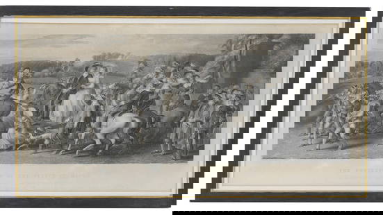 After Thomas Stothard: After Thomas Stothard 'The Procession of the Flitch of Bacon', engraved by James Henry Watt, framed and glazed, 40 x 81cm Condition Report: Slightly foxing/fading and creasing visible. Not inspected o