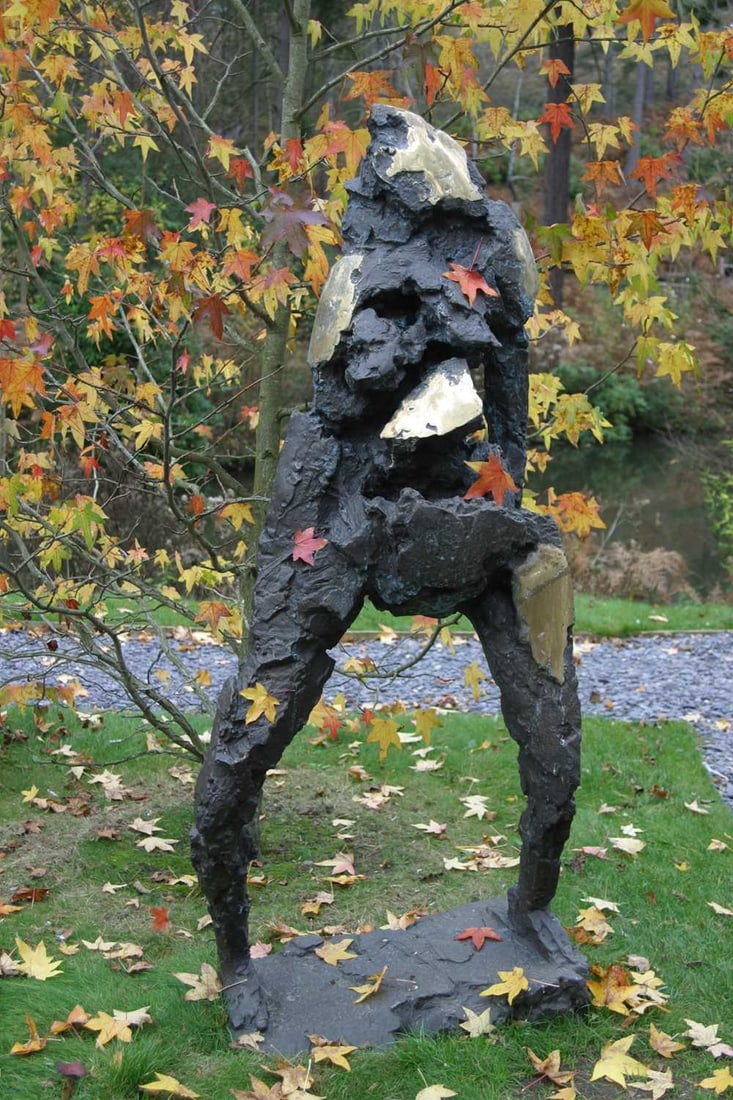 Zhang Feng (Chinese, b.1965): Zhang Feng (Chinese, b.1965) Last Songpatinated and parcel-gilt bronze, signed and numbered '1AP'85cm wide184cm high