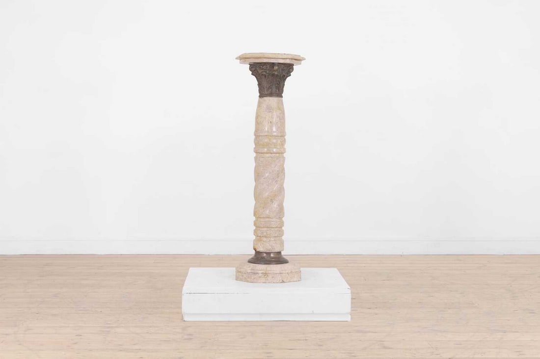 A marble and gilt-metal pedestal, (1 of 6)