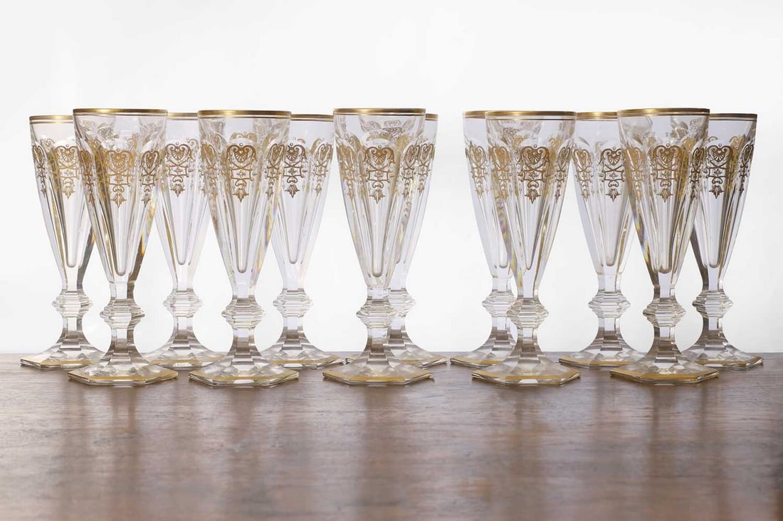 A set of Baccarat 'Empire' glass champagne flutes, (1 of 2)