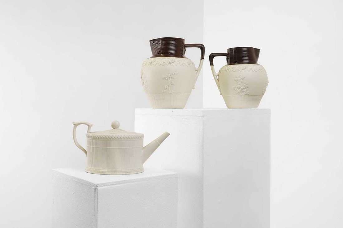 A group of white stoneware ceramics, (1 of 5)