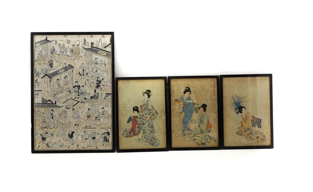 A collection of Chinese and Japanese woodblock prints, (1 of 2)