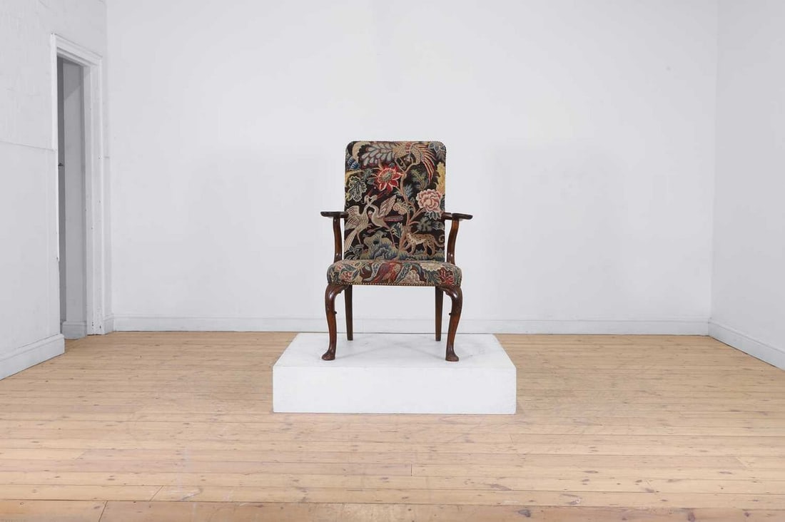 A George II walnut open armchair, (1 of 10)