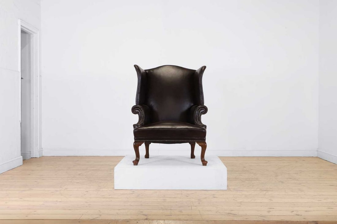 A George I-style walnut wingback armchair, (1 of 9)