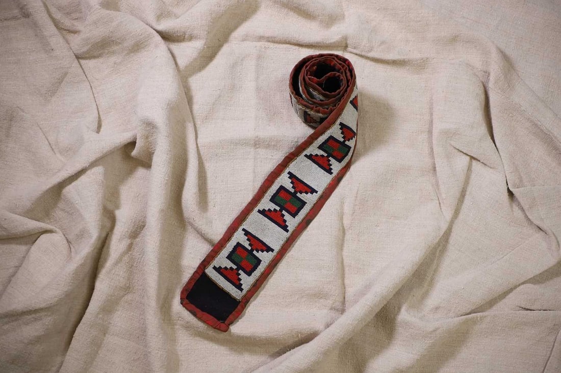 A Native American beaded strip, (1 of 6)