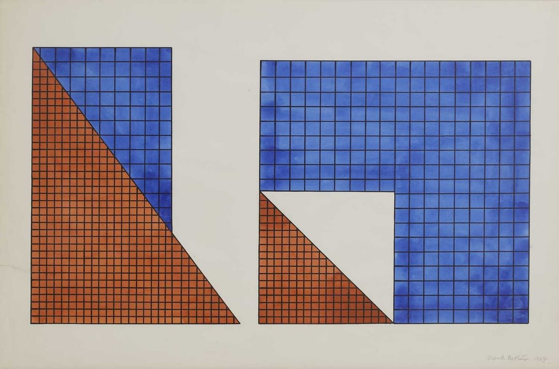 ▲ Derek Boshier (b.1937): ▲ Derek Boshier (b.1937) Untitled signed and dated 'Derek Boshier 1967' l.r., watercolour 64 x 95.5cm Condition Report: Framed: 72 x 103.5cm Cockling with handling creases. Larger crease marks t