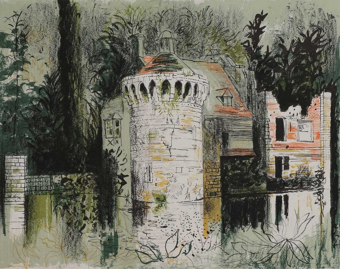 ▲ John Piper CH (1903-1992): ▲ John Piper CH (1903-1992) 'Scotney Castle, Kent' (Levinson 265) lithograph in colours, 1976, signed 'John Piper' in pencil l.r. sheet 48 x 61cm, unframed Provenance: The Estate of Stanley Jone