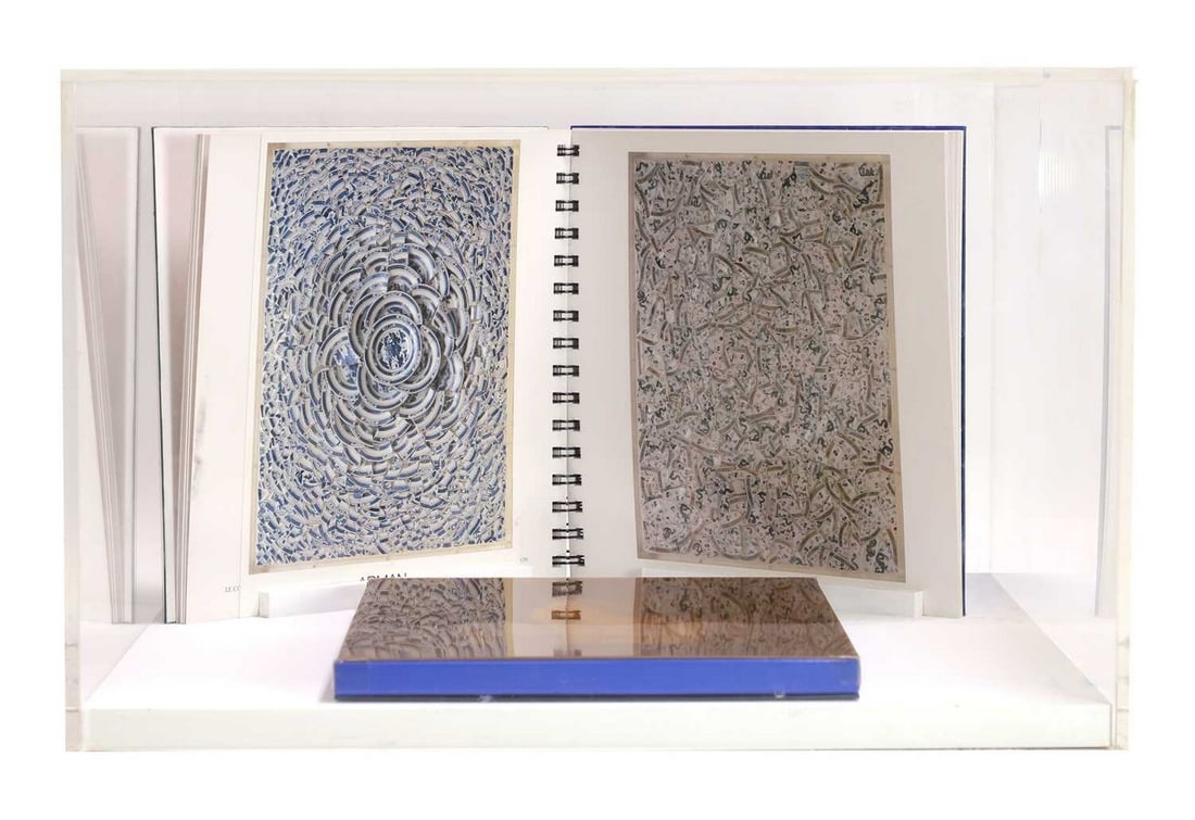▲ Fernandez Arman (French-American, 1928-2005): ▲ Fernandez Arman (French-American, 1928-2005) Fragments de Chine four fragments of pottery, together with a copy of 'Arman: Fragments de Chine', published by Siwert Bergström, Malmö,