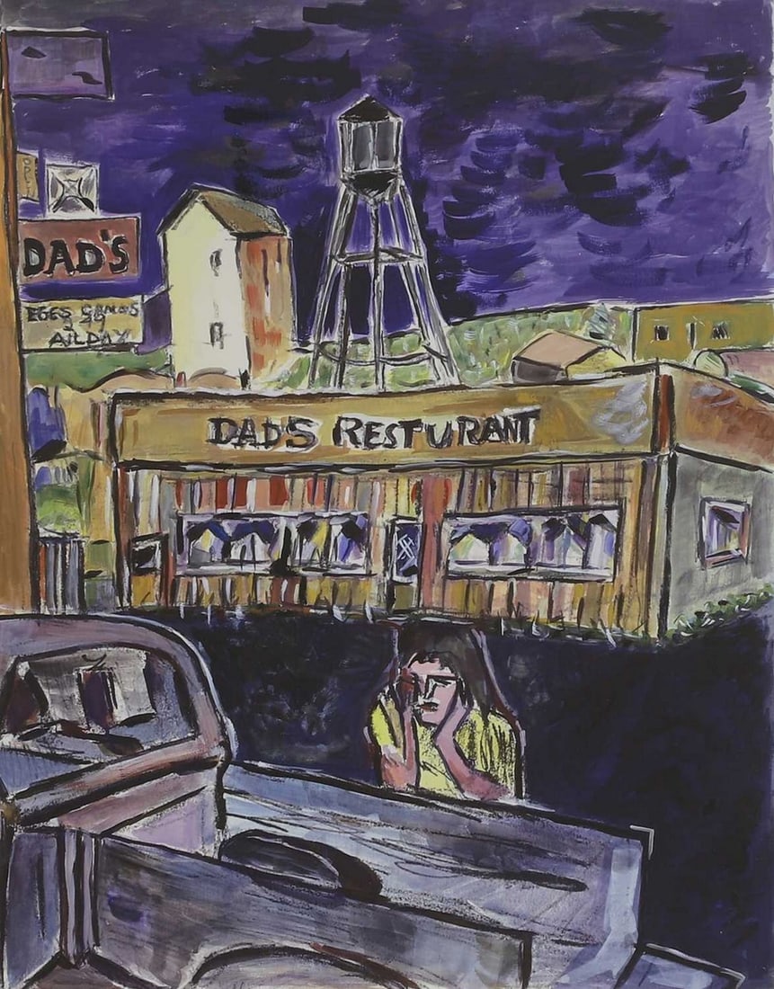 Bob Dylan (American, b.1941): Bob Dylan (American, b.1941) 'Dad's Restaurant' giclée print in colours, 2012, signed 'Bob Dylan' in pencil l.r., numbered '125/295', printed by GTZ Fine Art Editions, New York on Hahnemühle