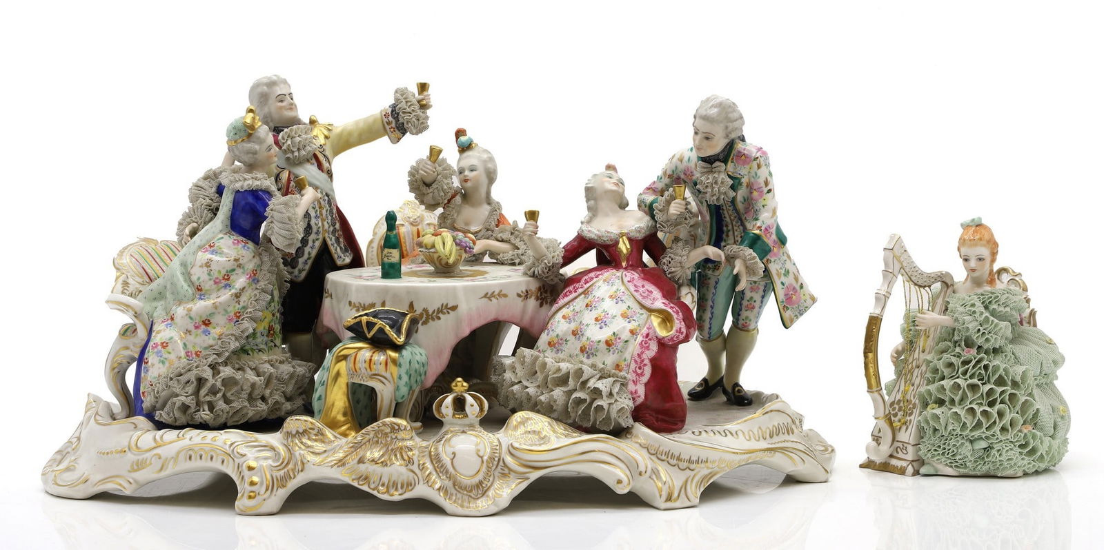 A Irish Dresden porcelain figure group (1 of 2)