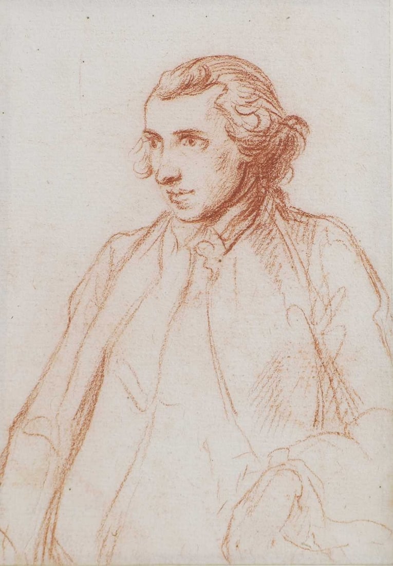 Benjamin West PRA (American-British, 1738-1820): Benjamin West PRA (American-British, 1738-1820) Portrait of a gentleman, three-quarter-length standing red chalk 14.2 x 9.8cm Provenance: Christie's London, 18 July 2012, lot 790. Condition Report: Fr